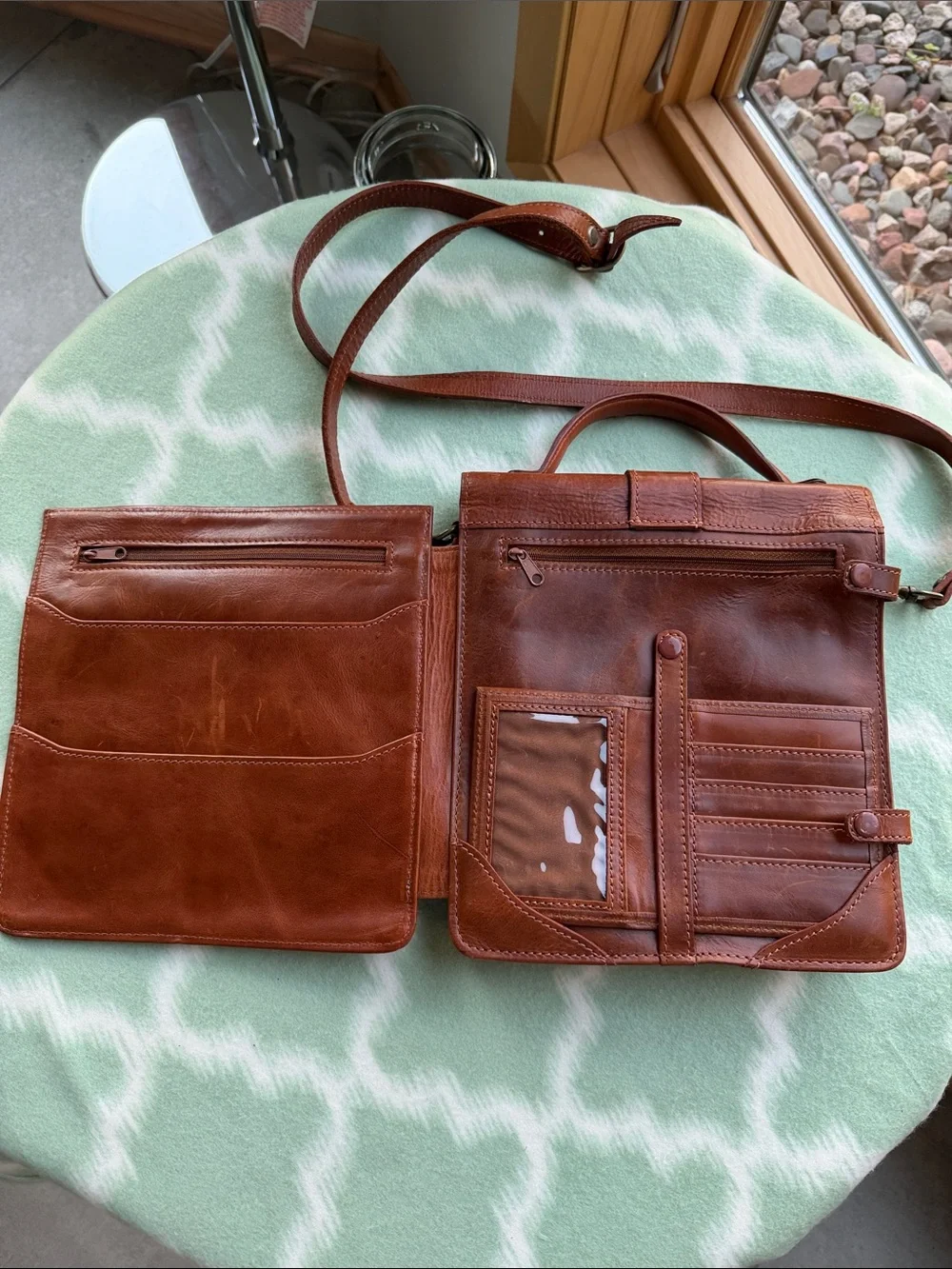 Vintage Georgetown Leather Design Crossbody Messenger Bag Satchel and Travel Bag